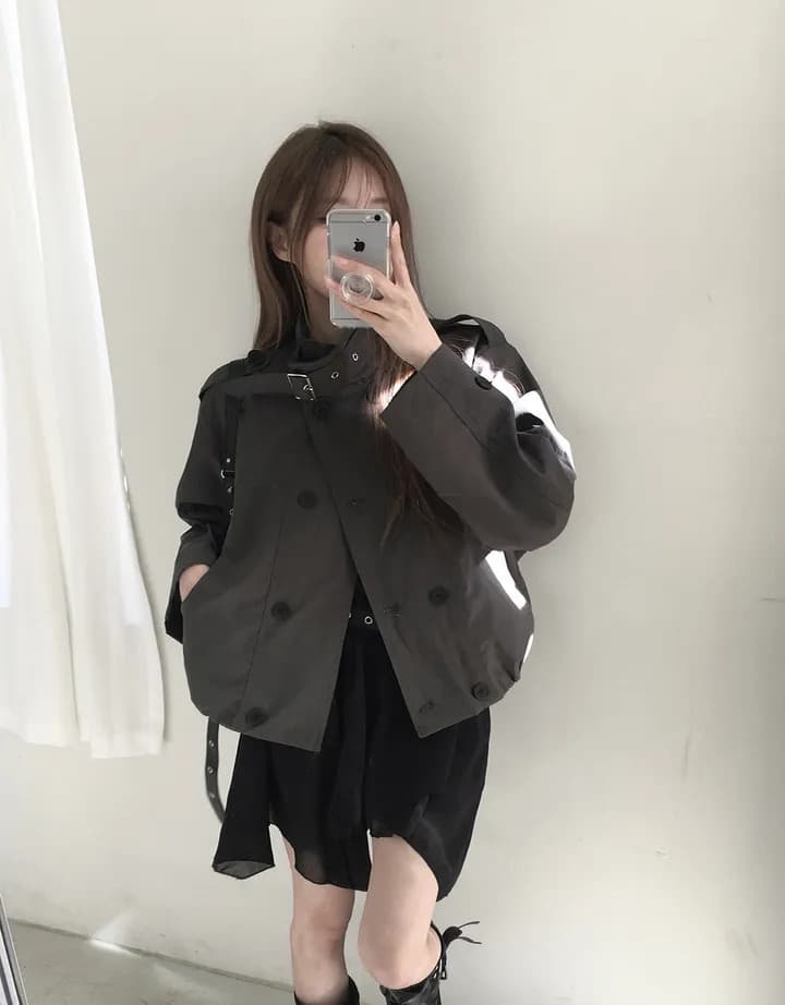 chic 한국 스타일 이중 버튼 재킷 상세 이미지 21