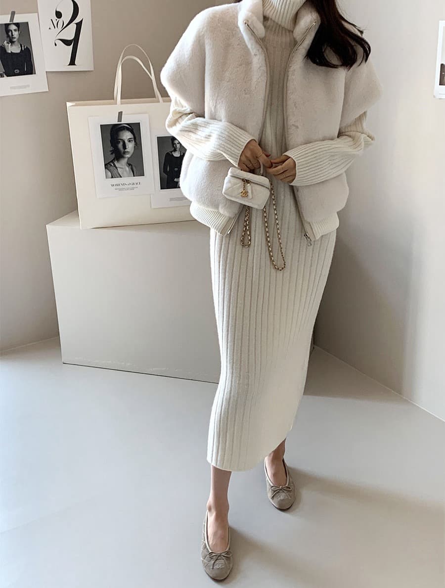 한국 chic 스탠드 칼라 지퍼 루즈핏 모피 베스트 여성 코트 상세 이미지 28
