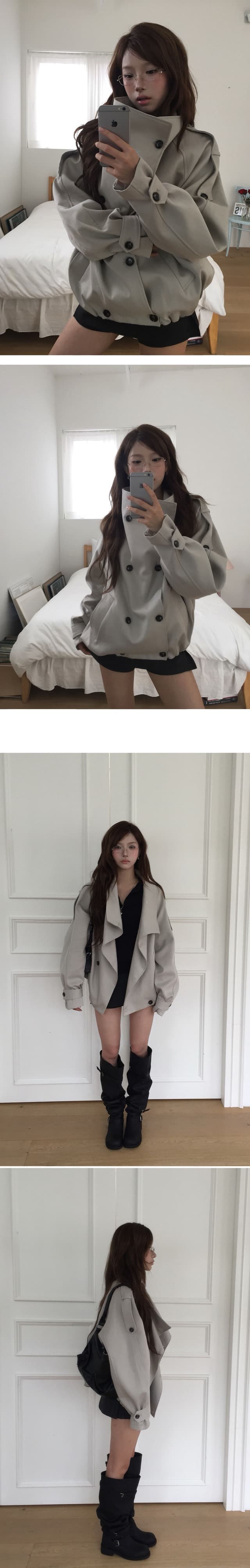 재고 있음 한국 chic 가을 겨울 새로운 한 부서 품격 이중 버튼 재킷 재킷 상세 이미지 7