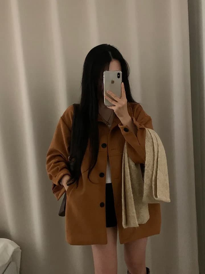 재고 있음 chic 한국 스타일 루즈핏 스트레이트 사슴 캐시미어 루즈핏 바람막이 상세 이미지 10
