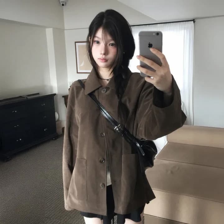 재고 있음 한국 스타일 chic 다용도 슬림해 보이는 재킷 재킷