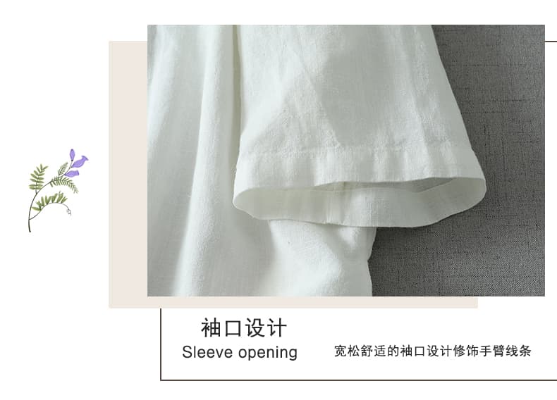 실사 남녀 같은 단락 면 린넨 젠 캐주얼 다용도 루즈핏 익스트림 제인 디자인 단추 국풍 맨위 중식 셔츠 상세 이미지 4
