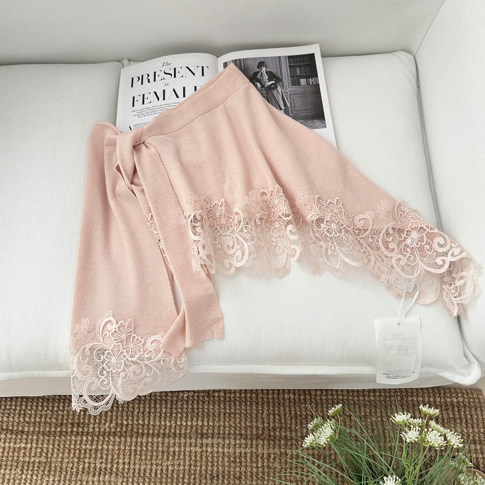 okmashop 화이트 복숭아 천 새싹 오프숄더 맨위 여성 봄 디자인 센스 레이스 순수한 욕망 섹시함 오프숄더 니트 스웨터 이미지 6