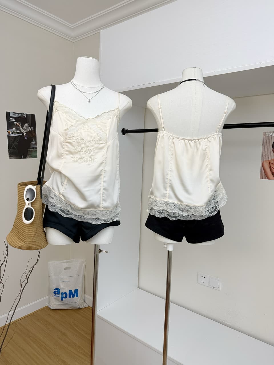 okaaay 하트 비트 뮤즈 순수한 욕망 레이스 레이스 캐미솔 가을 겨울 고급 센스 인사이드 가져 가라. 만나는 맨위 상세 이미지 3