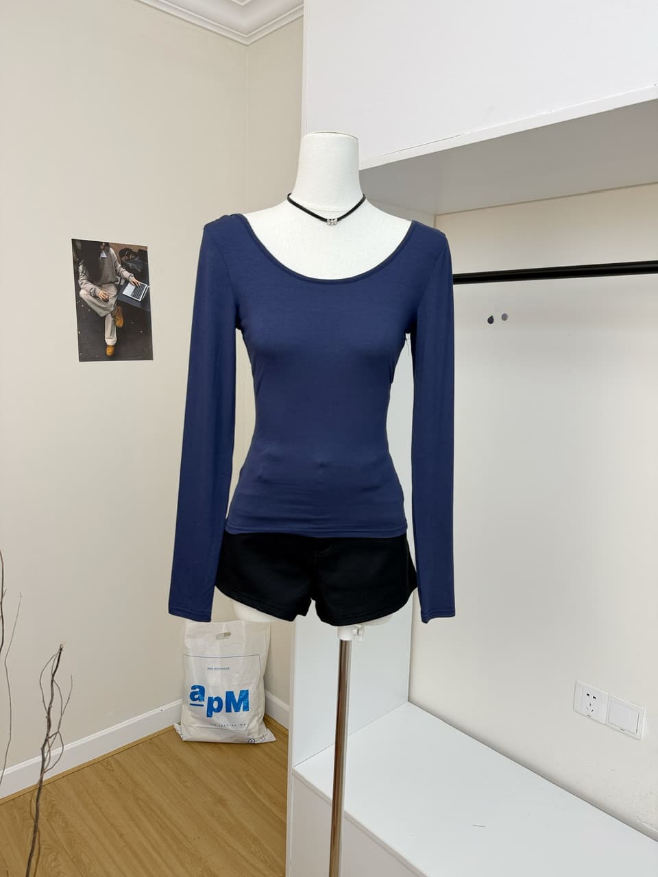 tongiiuu spicy 핫걸 몸매 가꾸기 슬림해 보이는 긴팔 티셔츠 여성 디자인 센스 인사이드 가져 가라. 기본 셔츠 맨위 봄 상세 이미지 7