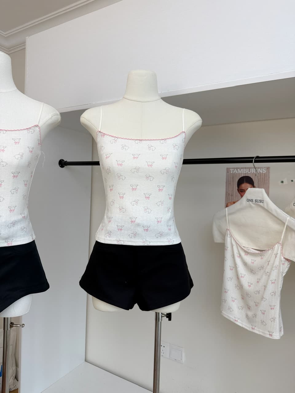 lukira 한 자매 느슨함 부서 부드러운 멩 어린 양 프린트 프릴 티셔츠 슬립 여성 여름 몸매 가꾸기 맨위 상세 이미지 5