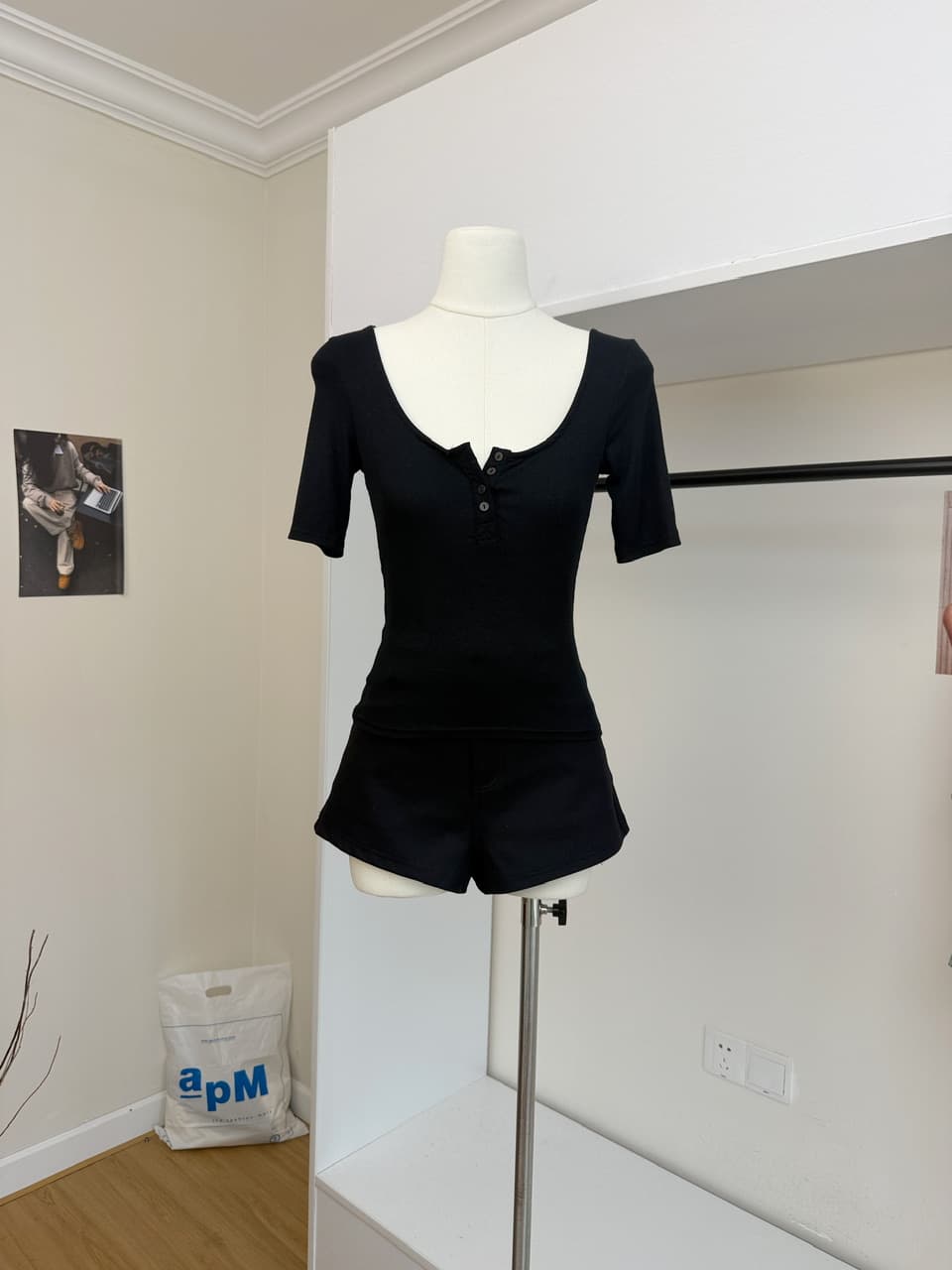 jmshop 타운 가게 일 부드러운 욕망 끓인 물 몸매 가꾸기 슬림해 보이는 주간 실크 양모 반팔 티셔츠 맨위 상세 이미지 14