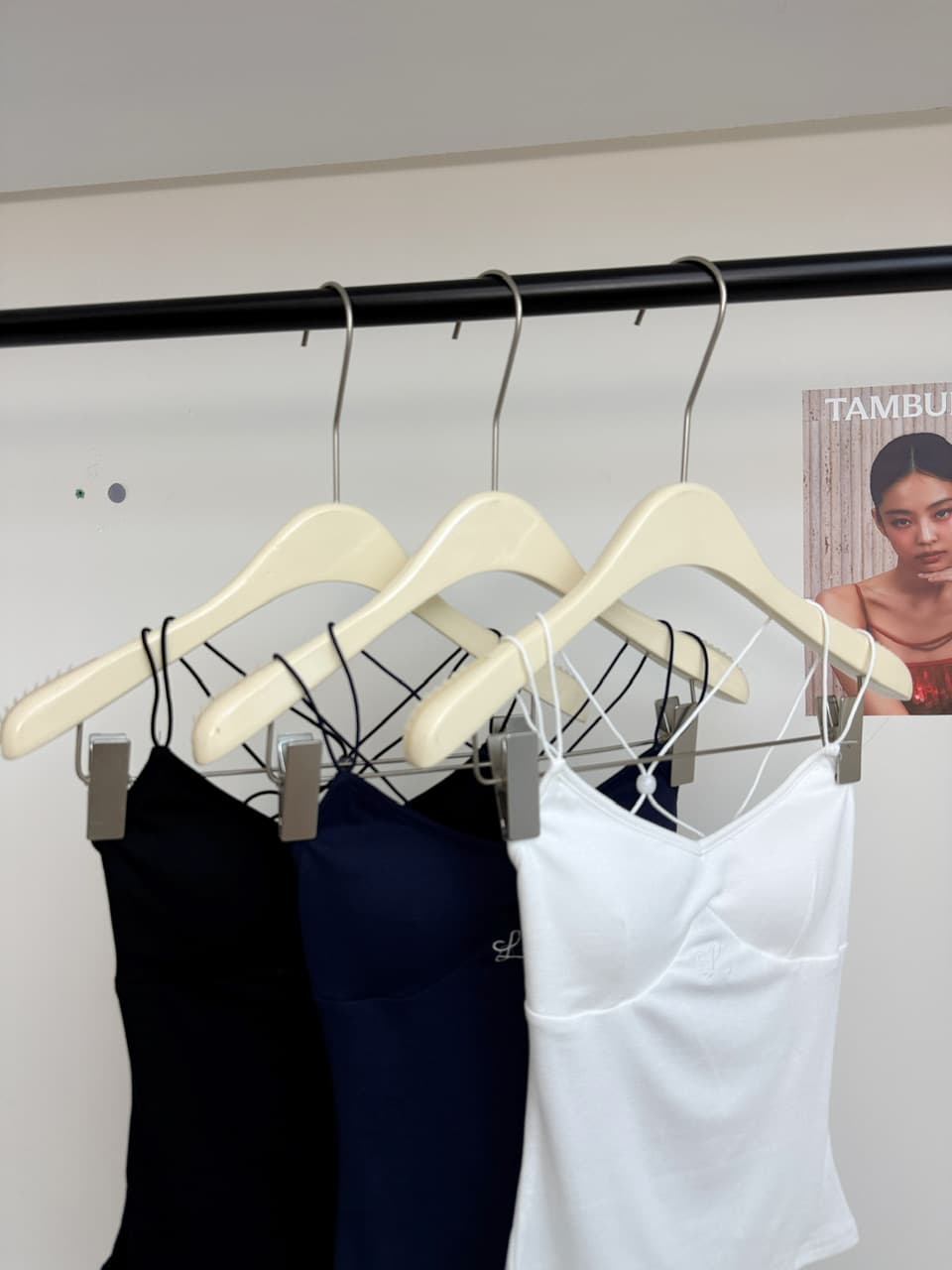 jmshop 화이트 여성 개발 순수한 욕망 핫걸 센스 캐미솔 외출용 여름 백리스 섹시함 민소매 맨위 상세 이미지 13