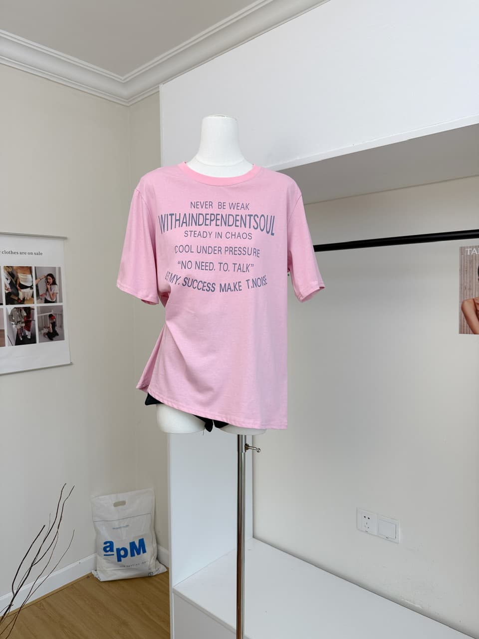 지구 Ouyang 주요 추진력 ig 장기 지배 더블 버전 전후 둘 착용 vtg 아메리칸 알파벳 프린트 반팔 티셔츠 상세 이미지 8