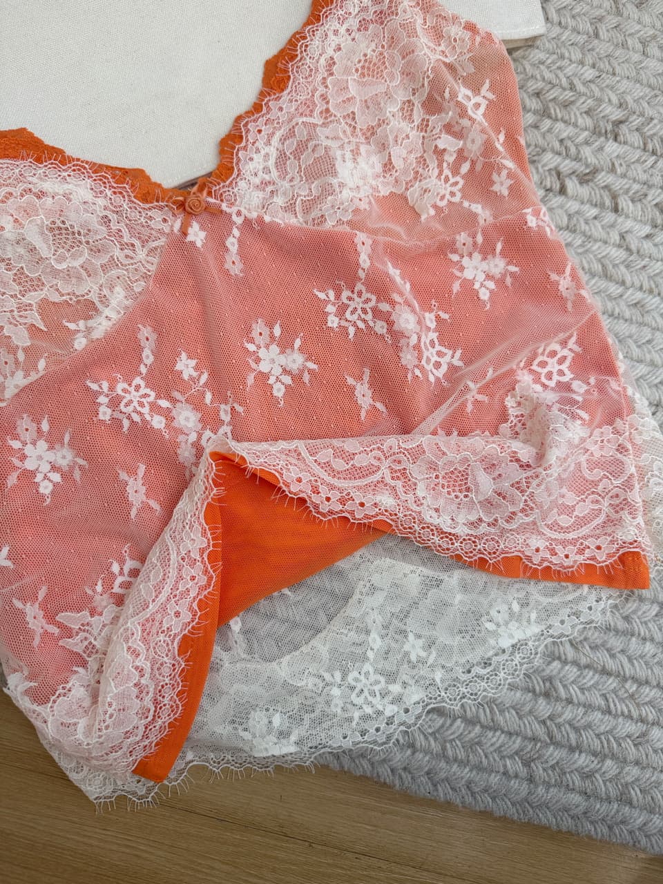 밤나무 코코아 bankelili 暮 빛 소녀 순수한 욕망 레이스 자카드 슬립 레이스 오픈 가디건 두 조각 여성 세트 상세 이미지 15