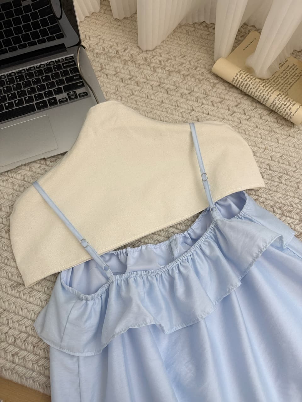 화이트 워터 여성 부드러운 리플 깨진 Pleat 패치워크 프릴 슬립 시폰 셔츠 여성 여름 루즈핏 도루 가을 슬림해 보이는 작은 셔츠 상세 이미지 10