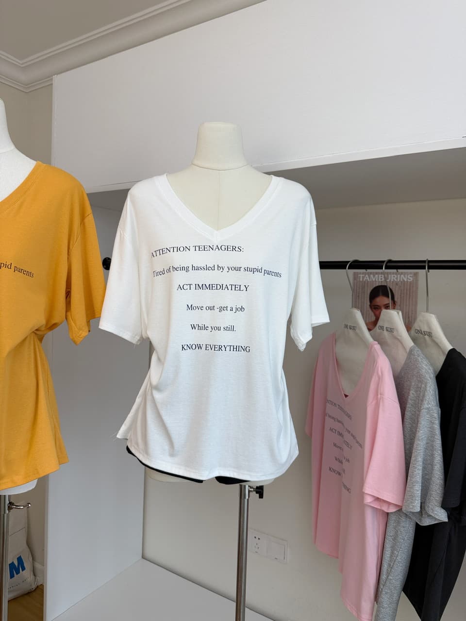 skk store ig 장기 지배 t 210g 주간 실크 코튼 vtg 느슨함 센스 아메리칸 알파벳 프린트 반팔 티셔츠 상세 이미지 7