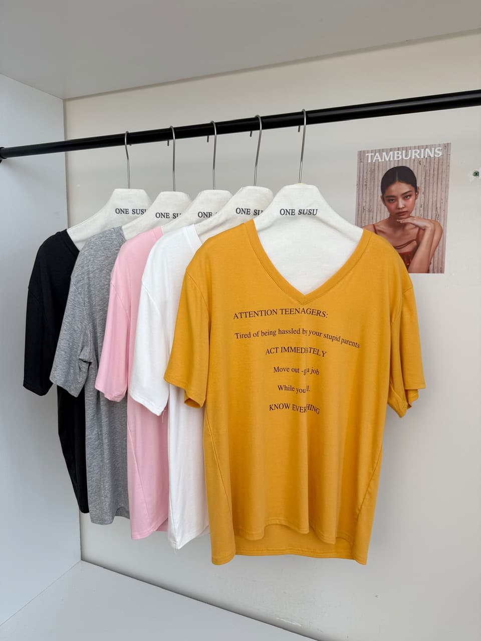 skk store ig 장기 지배 t 210g 주간 실크 코튼 vtg 느슨함 센스 아메리칸 알파벳 프린트 반팔 티셔츠 상세 이미지 18