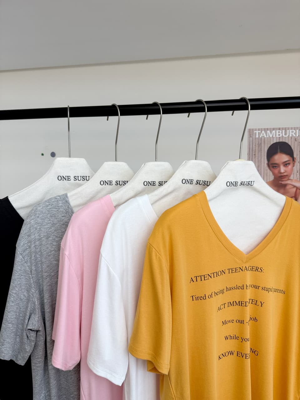 skk store ig 장기 지배 t 210g 주간 실크 코튼 vtg 느슨함 센스 아메리칸 알파벳 프린트 반팔 티셔츠 상세 이미지 19