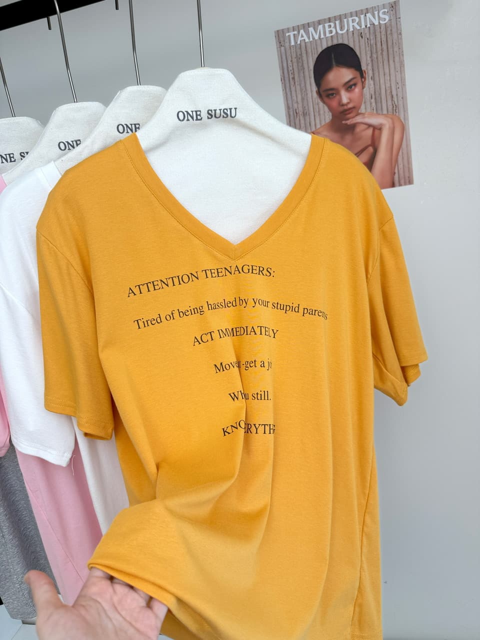 skk store ig 장기 지배 t 210g 주간 실크 코튼 vtg 느슨함 센스 아메리칸 알파벳 프린트 반팔 티셔츠 상세 이미지 20
