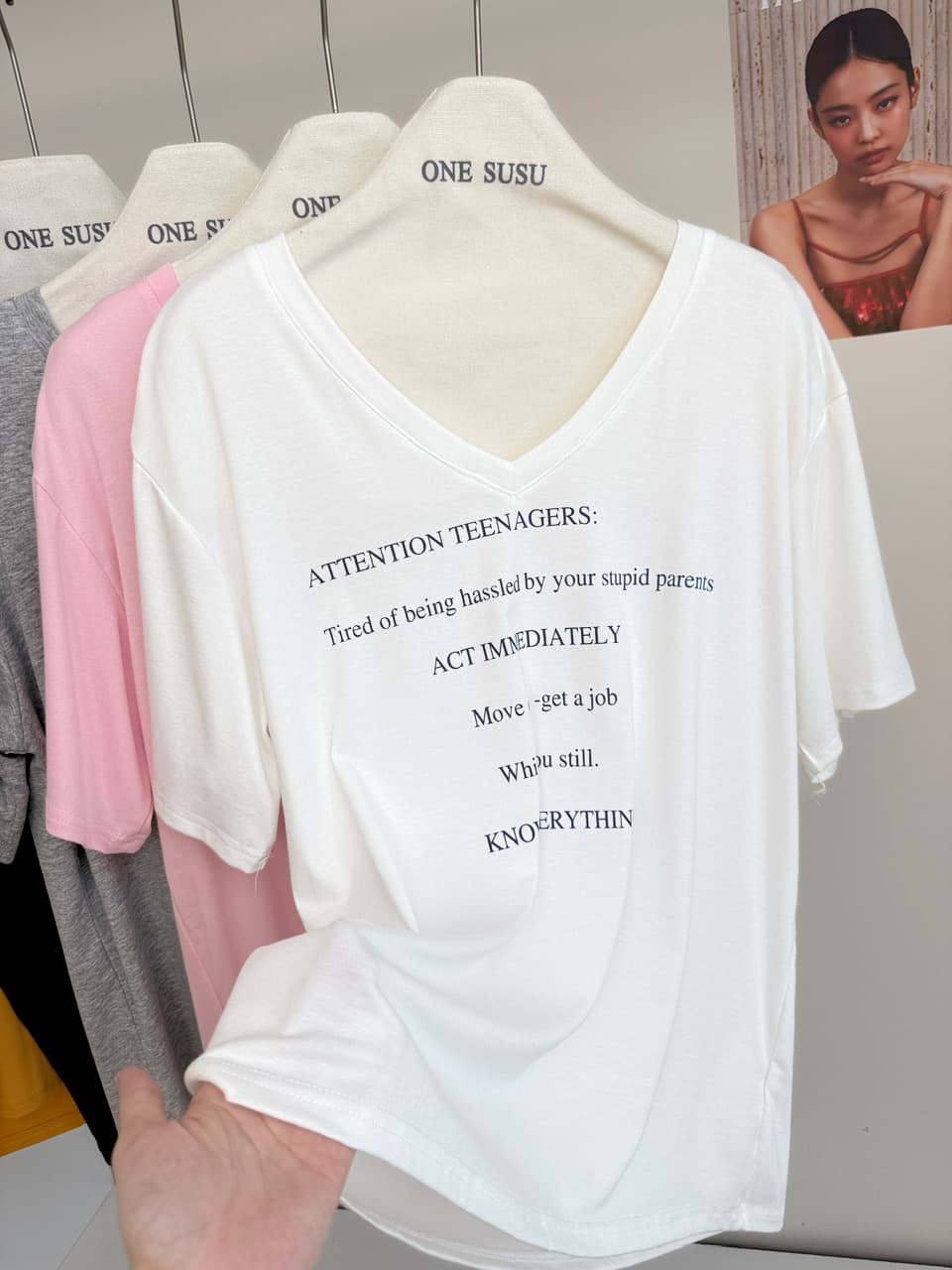 skk store ig 장기 지배 t 210g 주간 실크 코튼 vtg 느슨함 센스 아메리칸 알파벳 프린트 반팔 티셔츠 상세 이미지 22