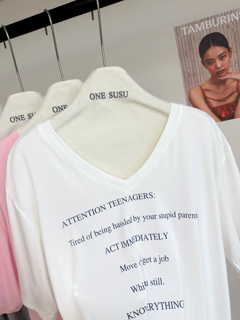 skk store ig 장기 지배 t 210g 주간 실크 코튼 vtg 느슨함 센스 아메리칸 알파벳 프린트 반팔 티셔츠 상세 이미지 23