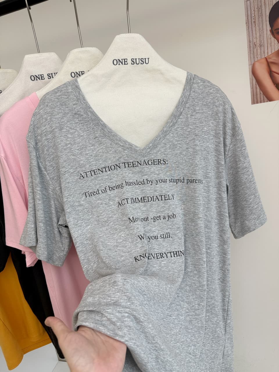 skk store ig 장기 지배 t 210g 주간 실크 코튼 vtg 느슨함 센스 아메리칸 알파벳 프린트 반팔 티셔츠 상세 이미지 26