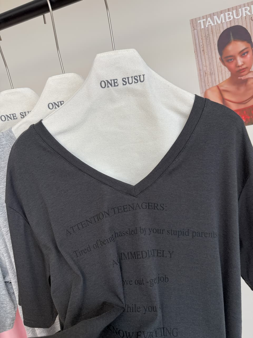 skk store ig 장기 지배 t 210g 주간 실크 코튼 vtg 느슨함 센스 아메리칸 알파벳 프린트 반팔 티셔츠 상세 이미지 29