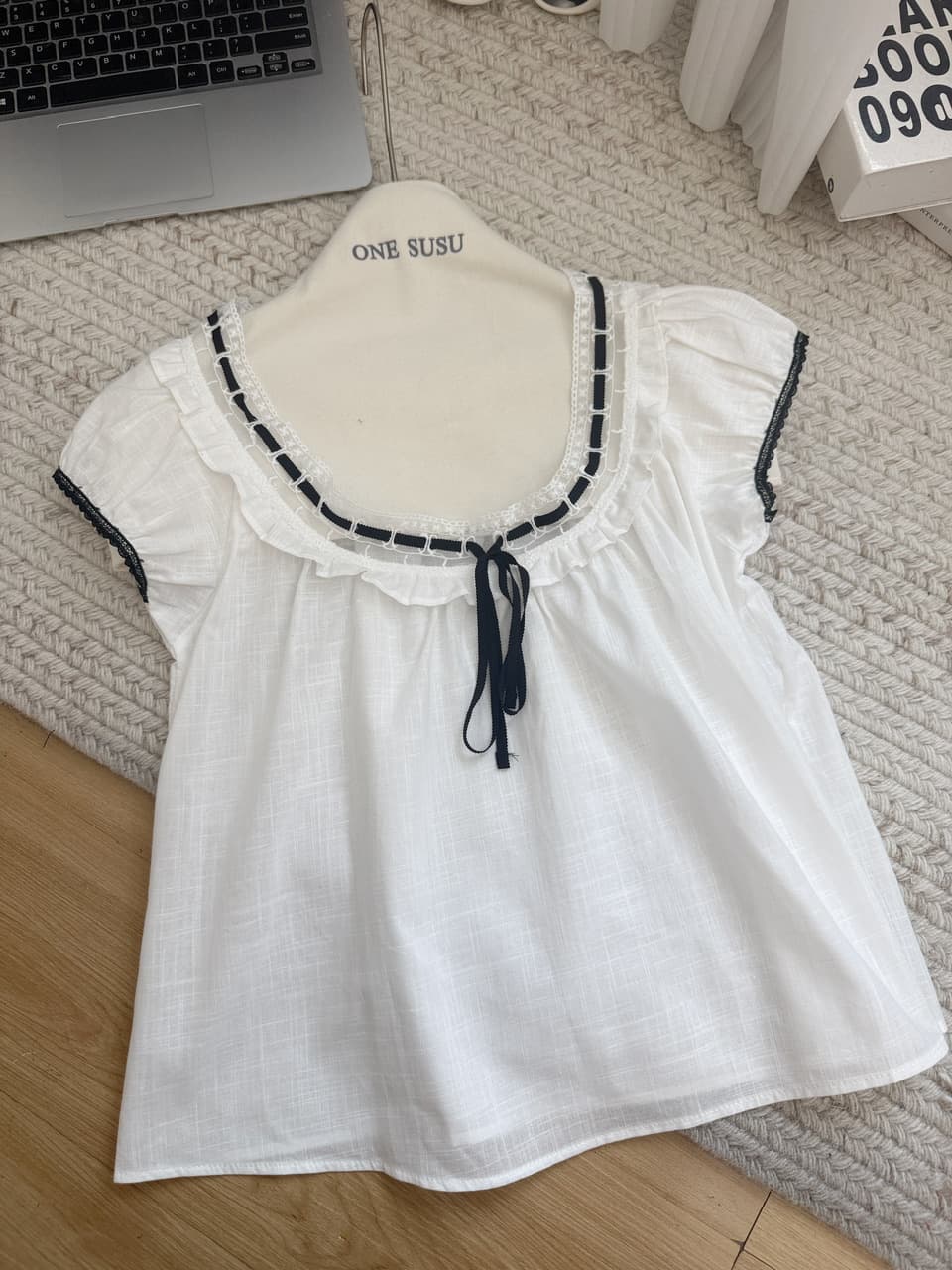 ceeyou 배색 레이스업 펌프 칼라 100 라이 경기 서울 작은 셔츠 여름 상세 이미지 10