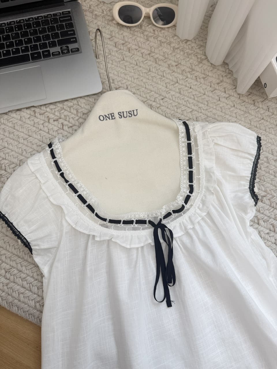 ceeyou 배색 레이스업 펌프 칼라 100 라이 경기 서울 작은 셔츠 여름 상세 이미지 11