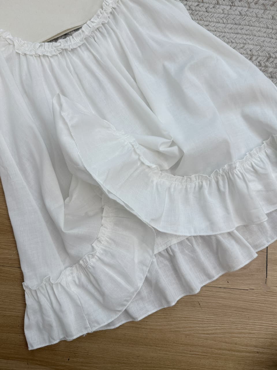복숭아 쥐 우는 소리 한국 스타일 디자인 센스 느긋한 바람 3 차원 레이스 루즈핏 조끼 셔츠 품격 캐주얼 다용도 슬립 맨위 상세 이미지 13