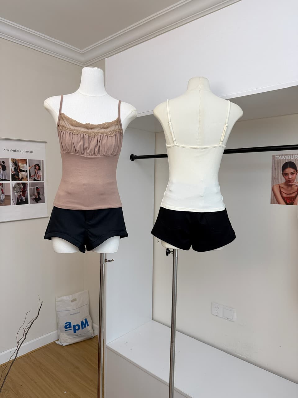jmshop 어둡고 조용한 멀리 흐름 옥 순수한 욕망 레이스 레이스 슬립 여성 여름 깨진 Pleat 디자인 허리 수축 슬림해 보이는 맨위 이미지 5