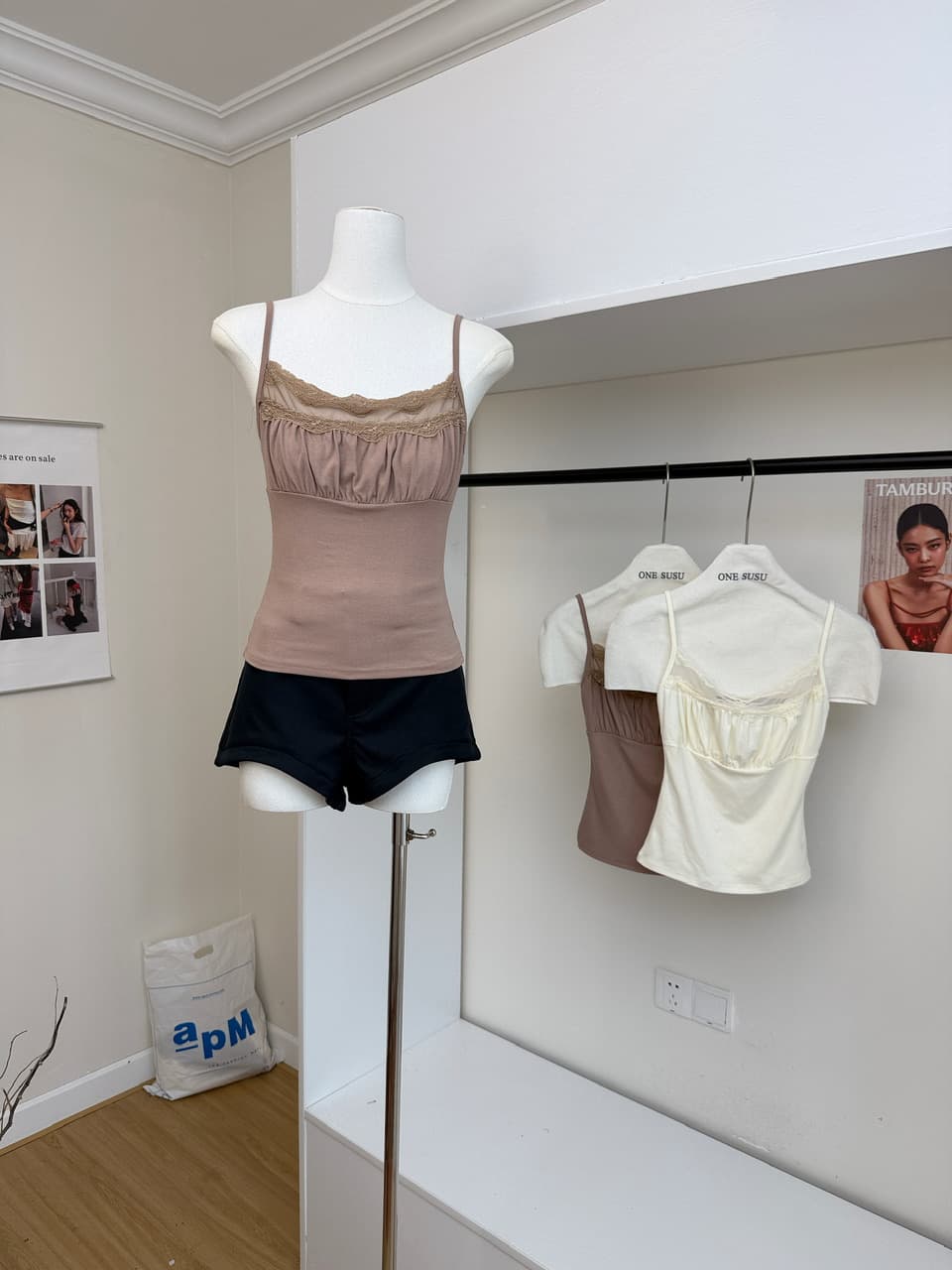 jmshop 어둡고 조용한 멀리 흐름 옥 순수한 욕망 레이스 레이스 슬립 여성 여름 깨진 Pleat 디자인 허리 수축 슬림해 보이는 맨위 상세 이미지 3