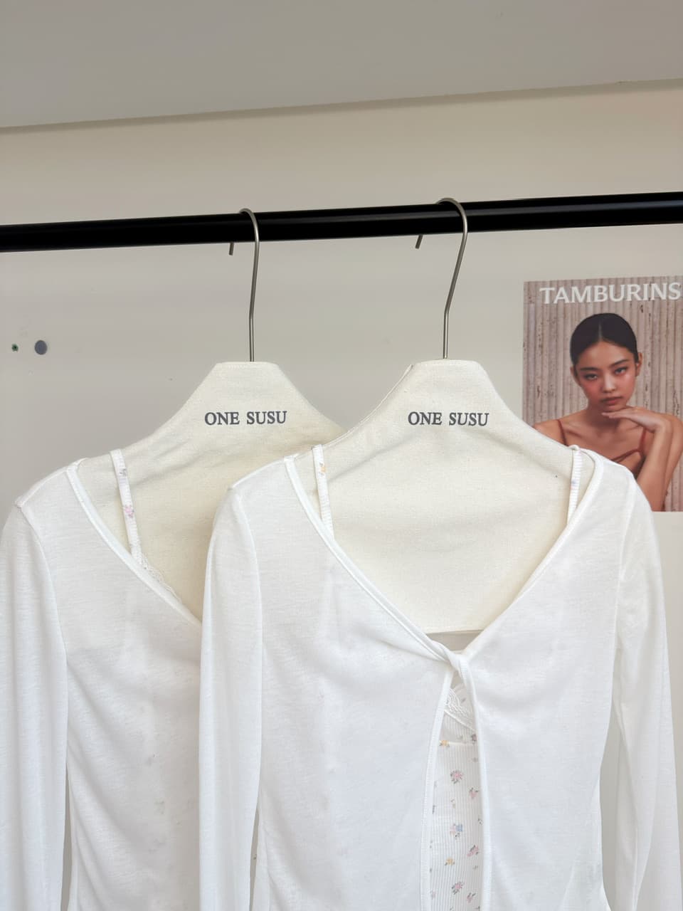 한 번 작은 짭짤한 한 부서 화이트 오프숄더 긴팔 티셔츠 여성 여름 자외선 차단 블라우스 Tulle 맨위 꽃무늬 슬립 세트 상세 이미지 10