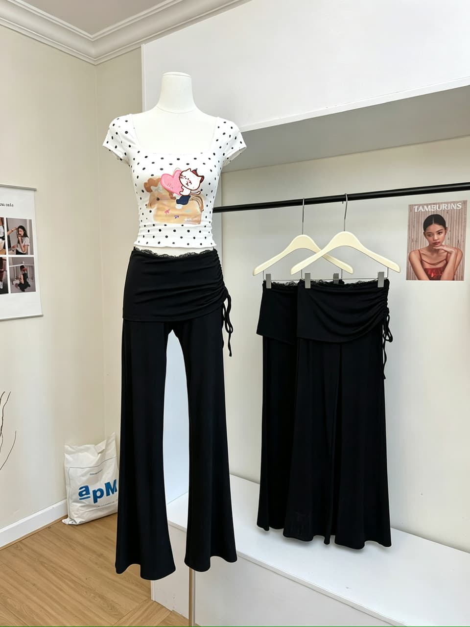 mejiu 꿀 나인 버블 梦语 달콤한 매운맛 바람 티셔츠 만화 프린트 광장 칼라 반팔 여성 몸매 가꾸기 슬림해 보이는 맨위 이미지 3