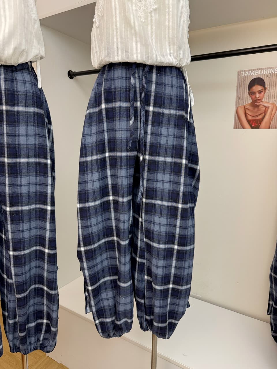ceezzzi 에어로빅 배기 바지 체크무늬 와이드 레깅스 바지 여름 얇은 스타일 주머니 디자인 루즈핏 캐주얼 워크웨어 팬츠 이미지 5