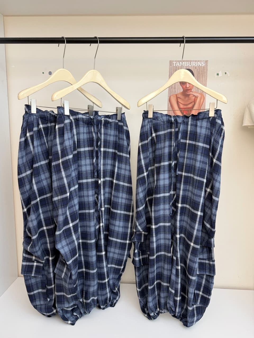ceezzzi 에어로빅 배기 바지 체크무늬 와이드 레깅스 바지 여름 얇은 스타일 주머니 디자인 루즈핏 캐주얼 워크웨어 팬츠 상세 이미지 10