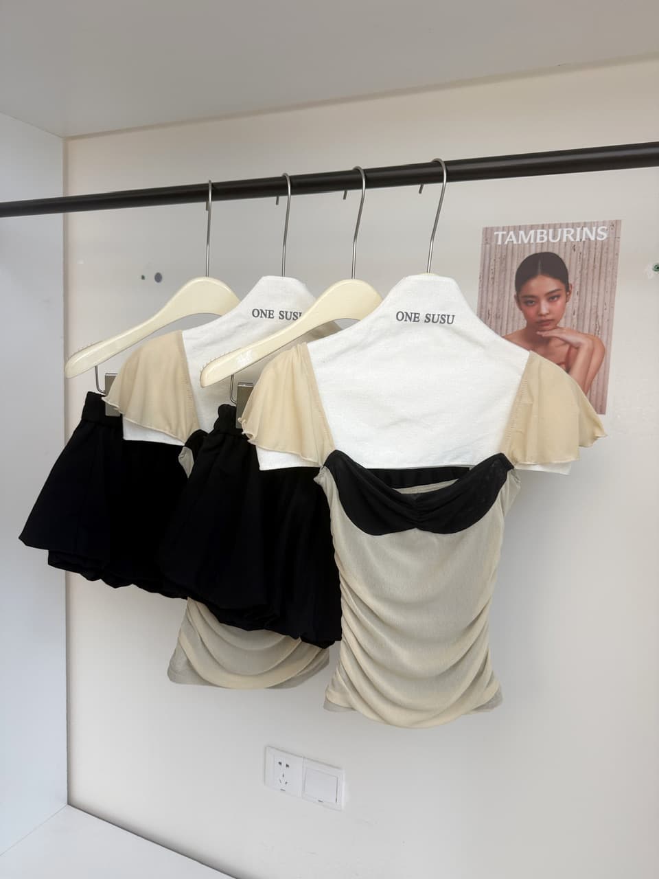 ruanrui 아몬드 Tulle 패치워크 배색 망사 작은 날다 소매 발레 바람 ins 펌프 Pleat 신축성 슬립 맨위 상세 이미지 10