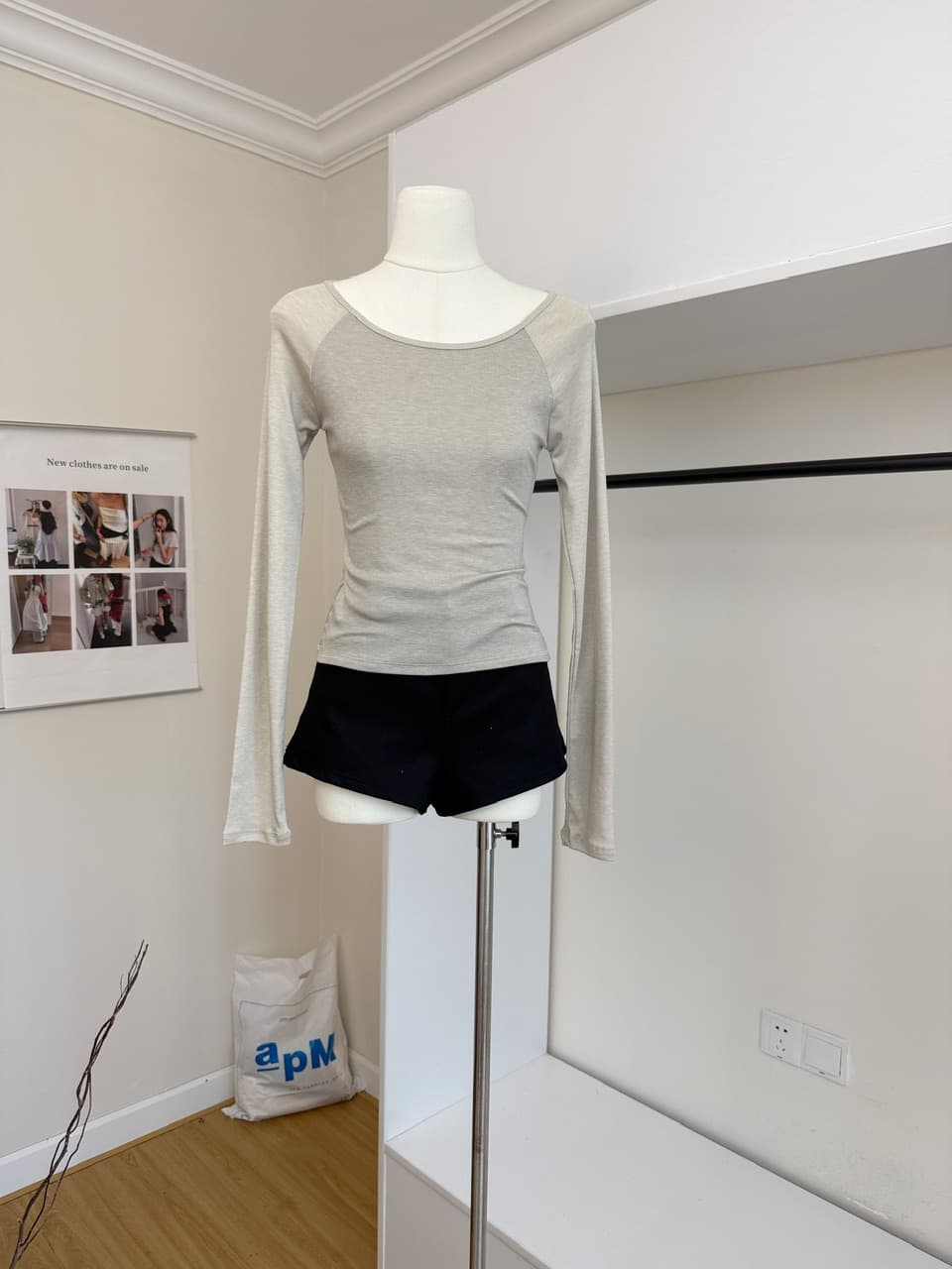 skk store 가벼움 알몸의 센스 t 프로 피부 편안함 주간 실크 양모 레트로 패치워크 배색 삽입 어깨 소매 티셔츠 여성 상세 이미지 8
