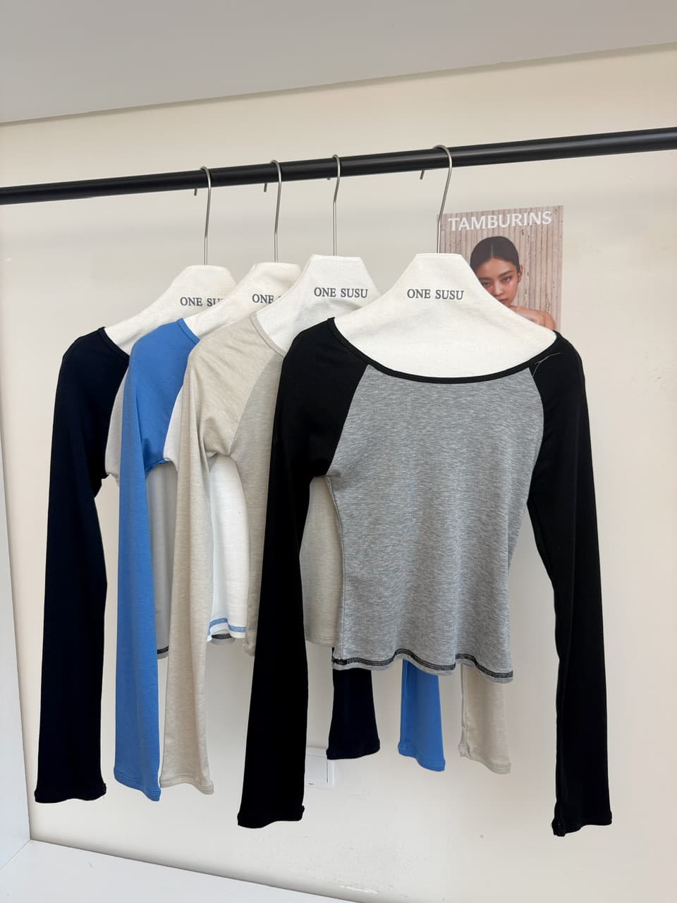 skk store 가벼움 알몸의 센스 t 프로 피부 편안함 주간 실크 양모 레트로 패치워크 배색 삽입 어깨 소매 티셔츠 여성 상세 이미지 15