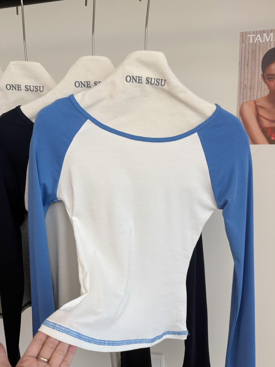 skk store 가벼움 알몸의 센스 t 프로 피부 편안함 주간 실크 양모 레트로 패치워크 배색 삽입 어깨 소매 티셔츠 여성 상세 이미지 22