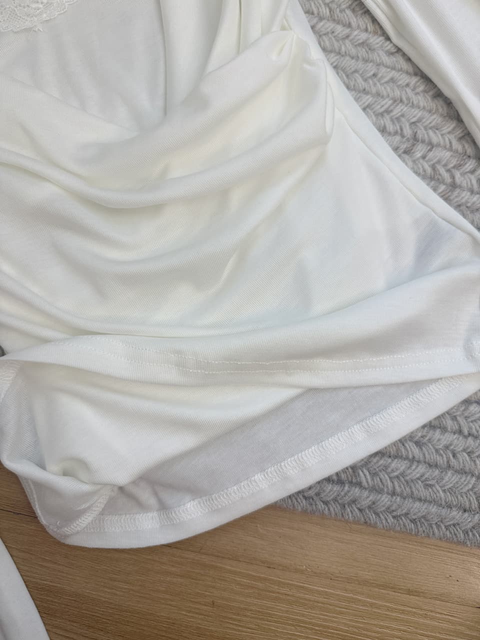 yolo shop 주간 실크 양모 레이스 페이크 레이어드 흔들다 칼라 긴팔 맨위 고급 품격 V넥 인사이드 가져 가라. 만나는 상세 이미지 14