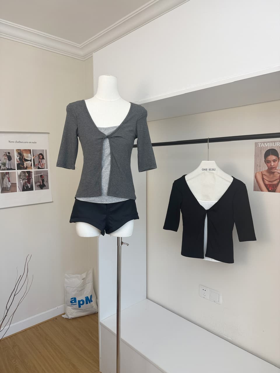 yolo shop 주간 실크 양모 레이스 페이크 레이어드 흔들다 칼라 긴팔 맨위 고급 품격 V넥 인사이드 가져 가라. 만나는 이미지 3