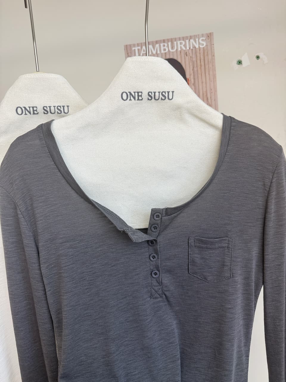 yolo shop 사랑 헨리 칼라 주간 실크 아마 긴팔 주머니 티셔츠 여성 여름 자외선 차단 블라우스 맨위 상세 이미지 12