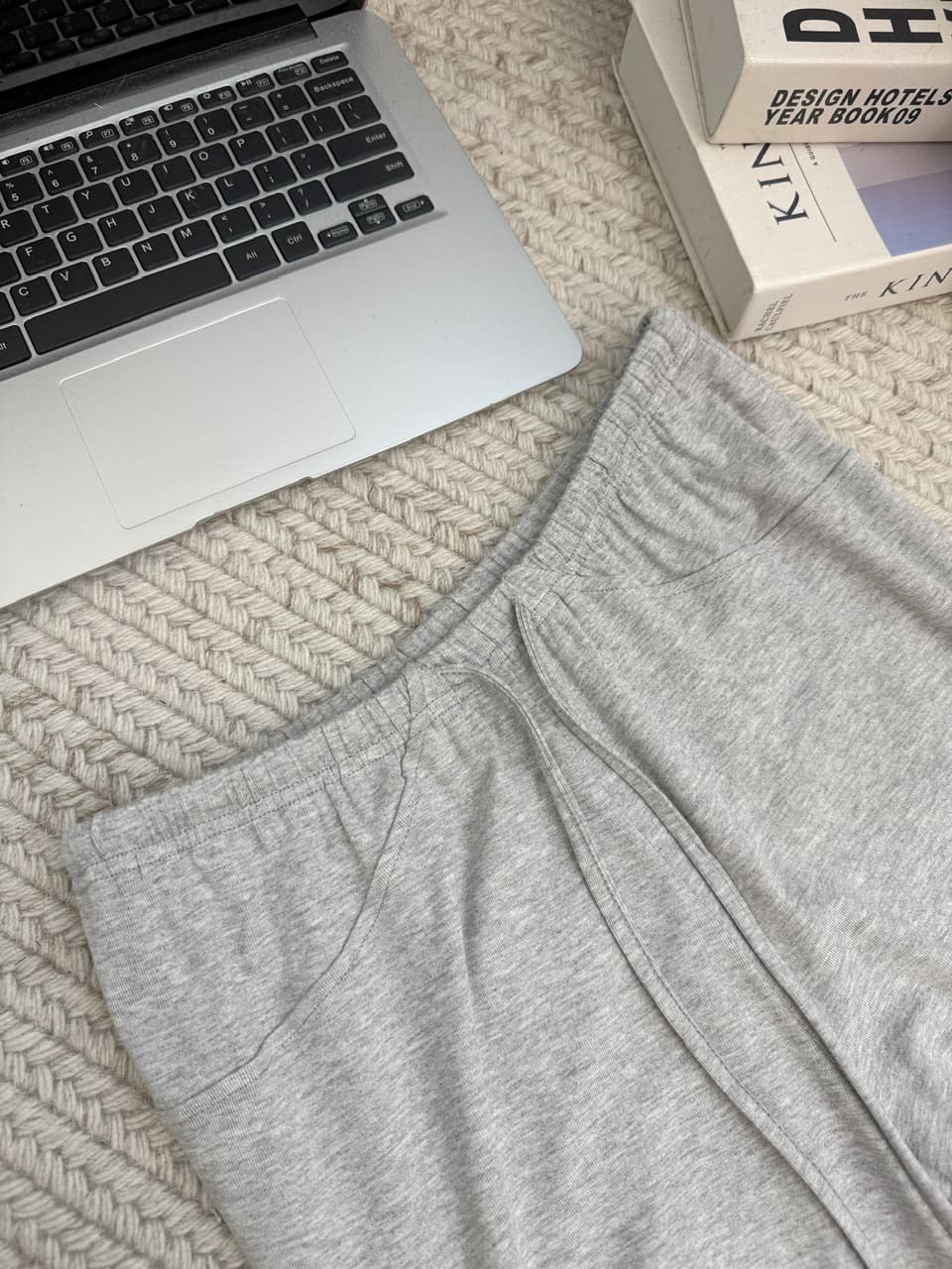 jmshop 바람둥이 느슨함 부서 주간 실크 양모 긴팔 티셔츠 레이스 레이스 행침 목 슬립 캐주얼 바지 세트 상세 이미지 31