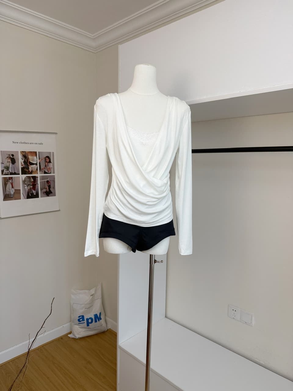 검은 콩 흠 청 치자 나무 늦게 와인 라이 경기 서울 흔들다 칼라 레이스 조각 작은 셔츠 부드러운 찹쌀 프로 피부 페이크 레이어드 맨위 여성 상세 이미지 5