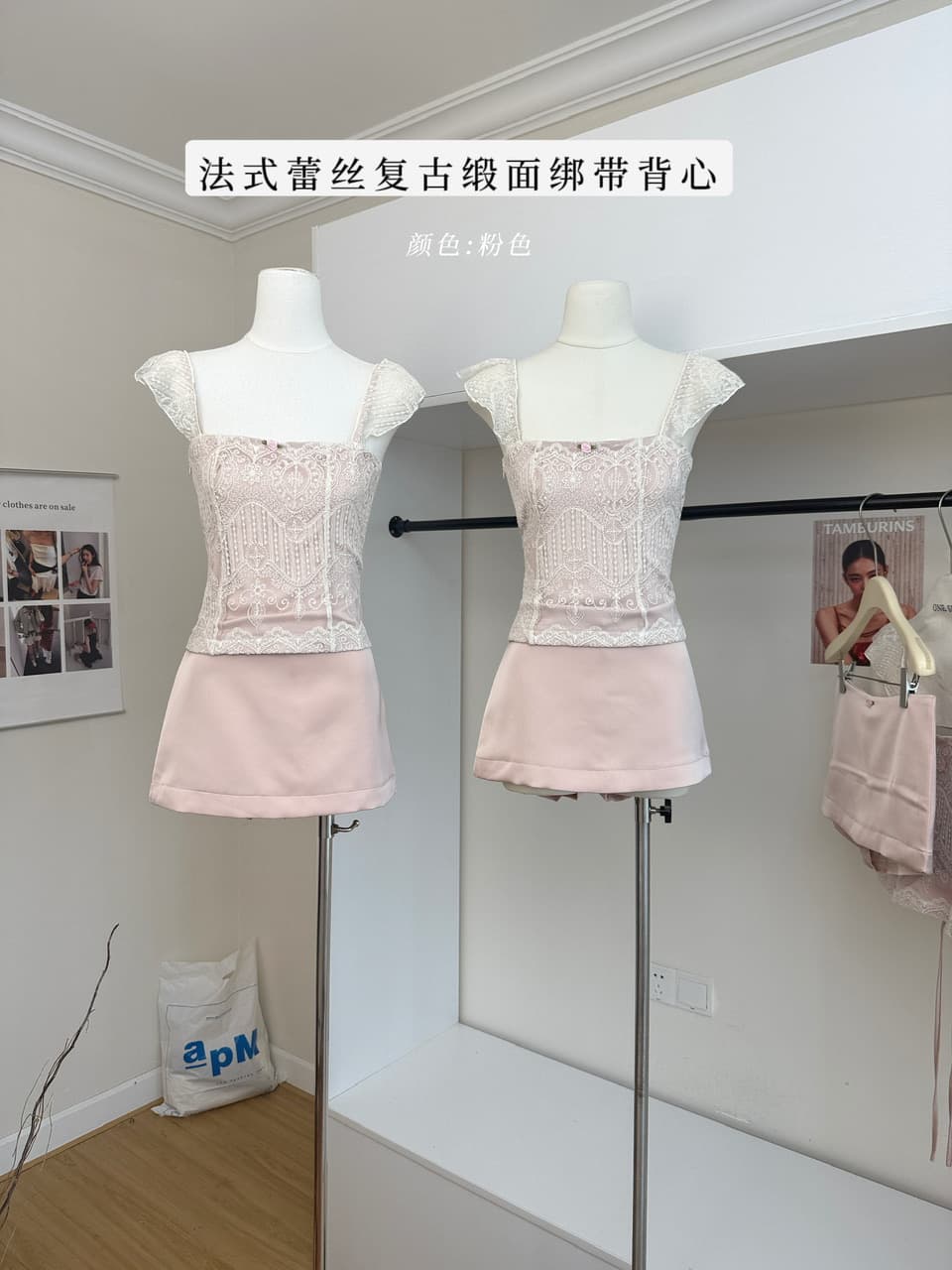 shee official 오리지널 중년 인형 레이스 소녀 프랑스식 레트로 새틴 스트랩 상세 이미지 2