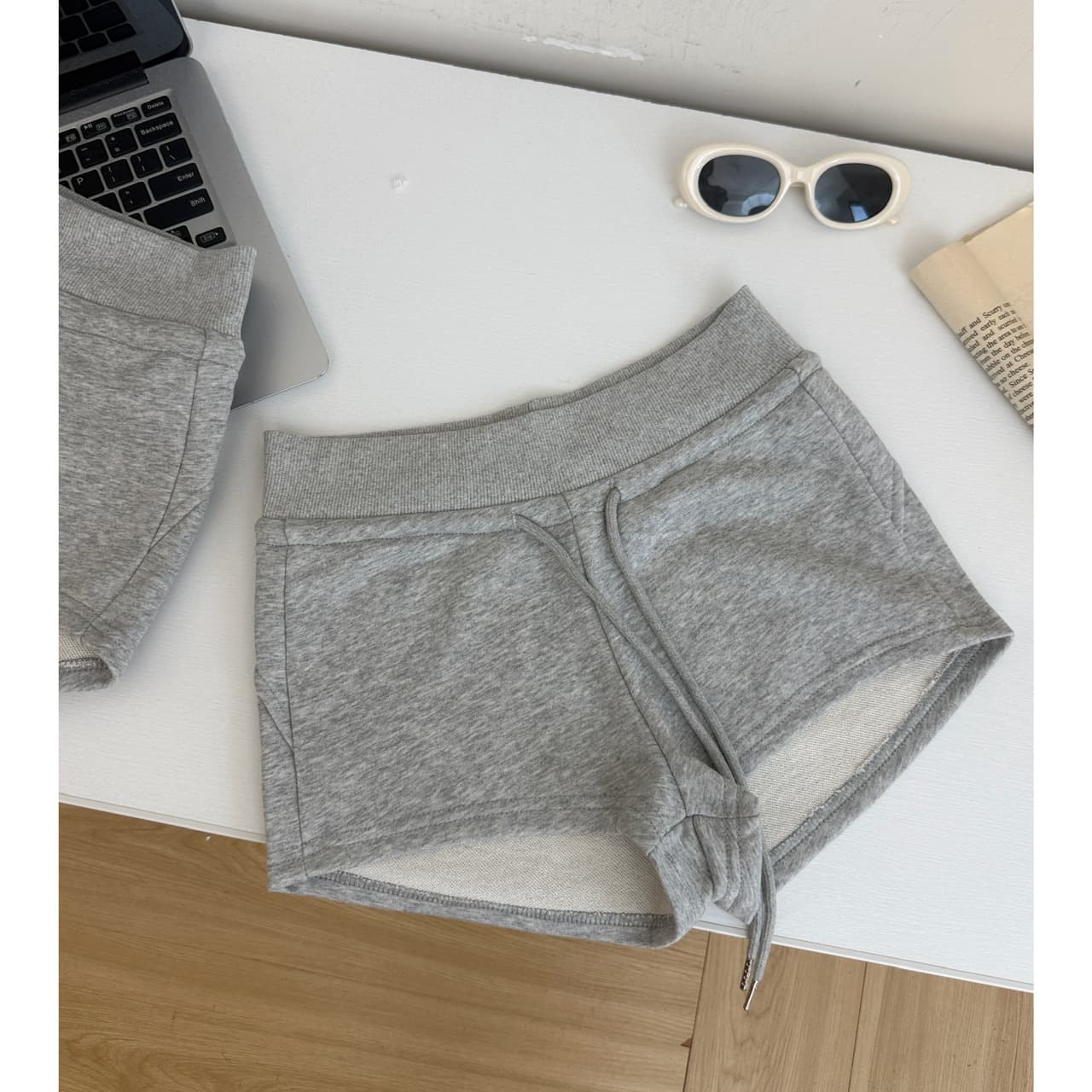 yolo shop 회색 니트 다용도 타이트 스커트 반바지 여성 여름 아메리칸 핫걸 캐주얼 하이웨이스트 운동 핫 바지 이미지 6