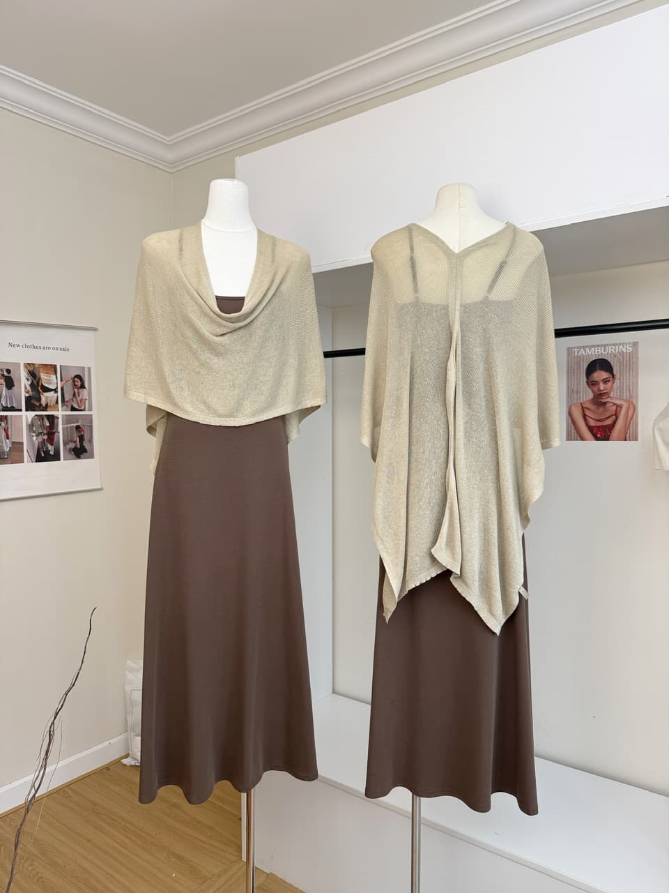 yolo shop 한 부서 느긋한 부드러운 품격 세트 아마 얇은 스타일 숄 몸매 가꾸기 허리 수축 슬립 드레스 상세 이미지 3
