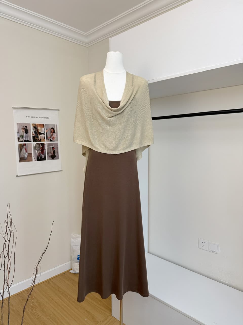 yolo shop 한 부서 느긋한 부드러운 품격 세트 아마 얇은 스타일 숄 몸매 가꾸기 허리 수축 슬립 드레스 상세 이미지 6