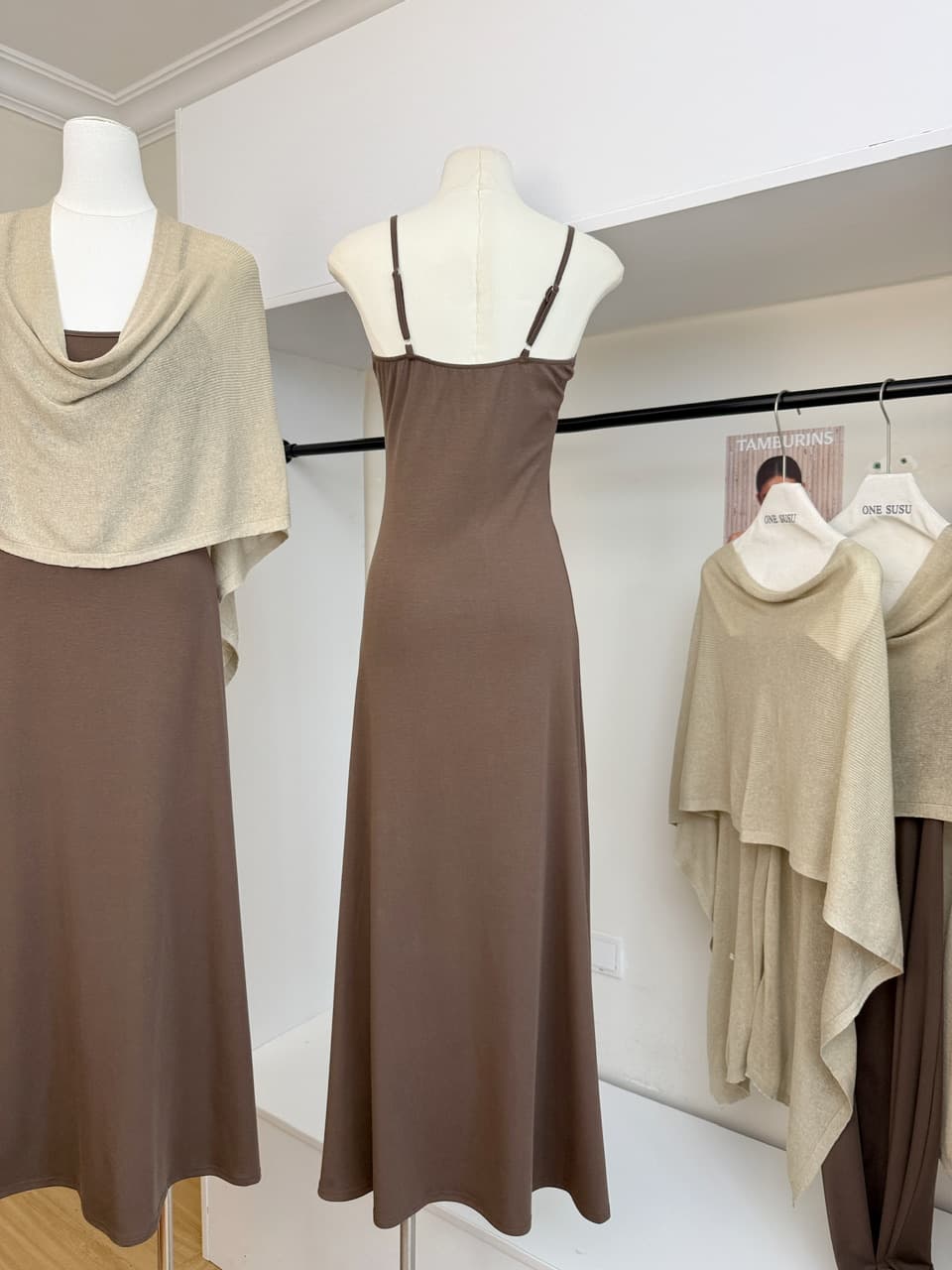 yolo shop 한 부서 느긋한 부드러운 품격 세트 아마 얇은 스타일 숄 몸매 가꾸기 허리 수축 슬립 드레스 상세 이미지 10