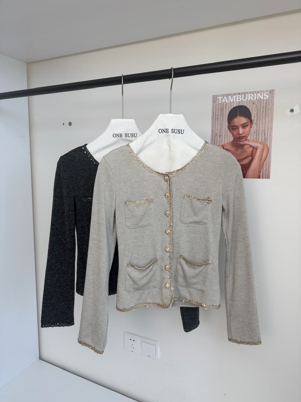 skk store paris 높음 세트 패션 위크 260g 레트로 천 골드 샤오시엔 재킷 절묘한 분장 ~ 중 느슨함 상세 이미지 8