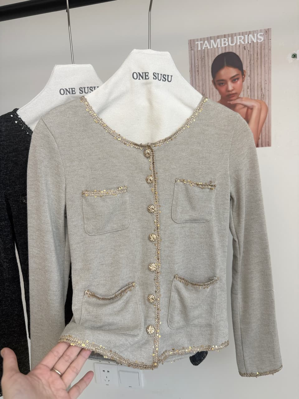 skk store paris 높음 세트 패션 위크 260g 레트로 천 골드 샤오시엔 재킷 절묘한 분장 ~ 중 느슨함 상세 이미지 10
