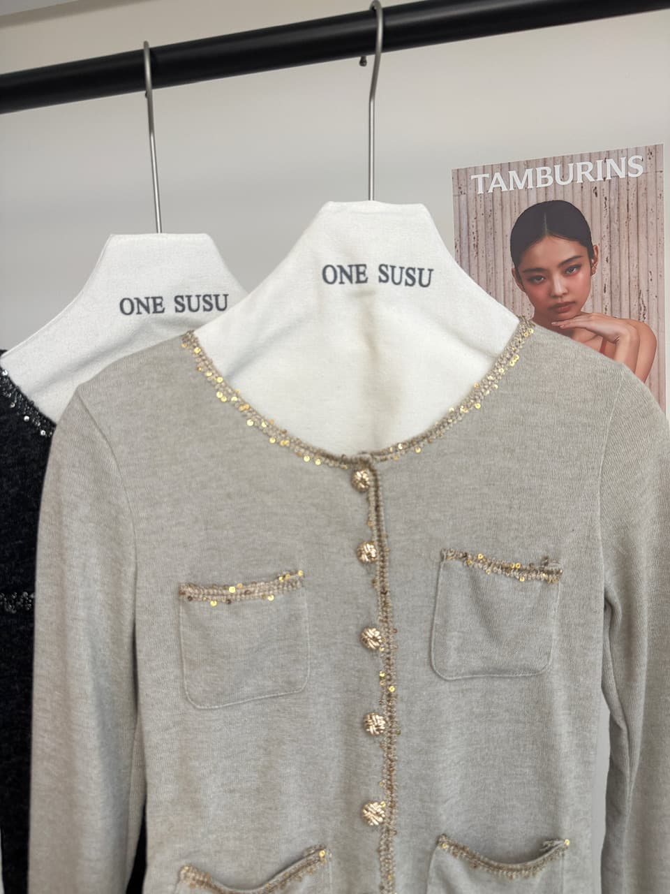 skk store paris 높음 세트 패션 위크 260g 레트로 천 골드 샤오시엔 재킷 절묘한 분장 ~ 중 느슨함 상세 이미지 11