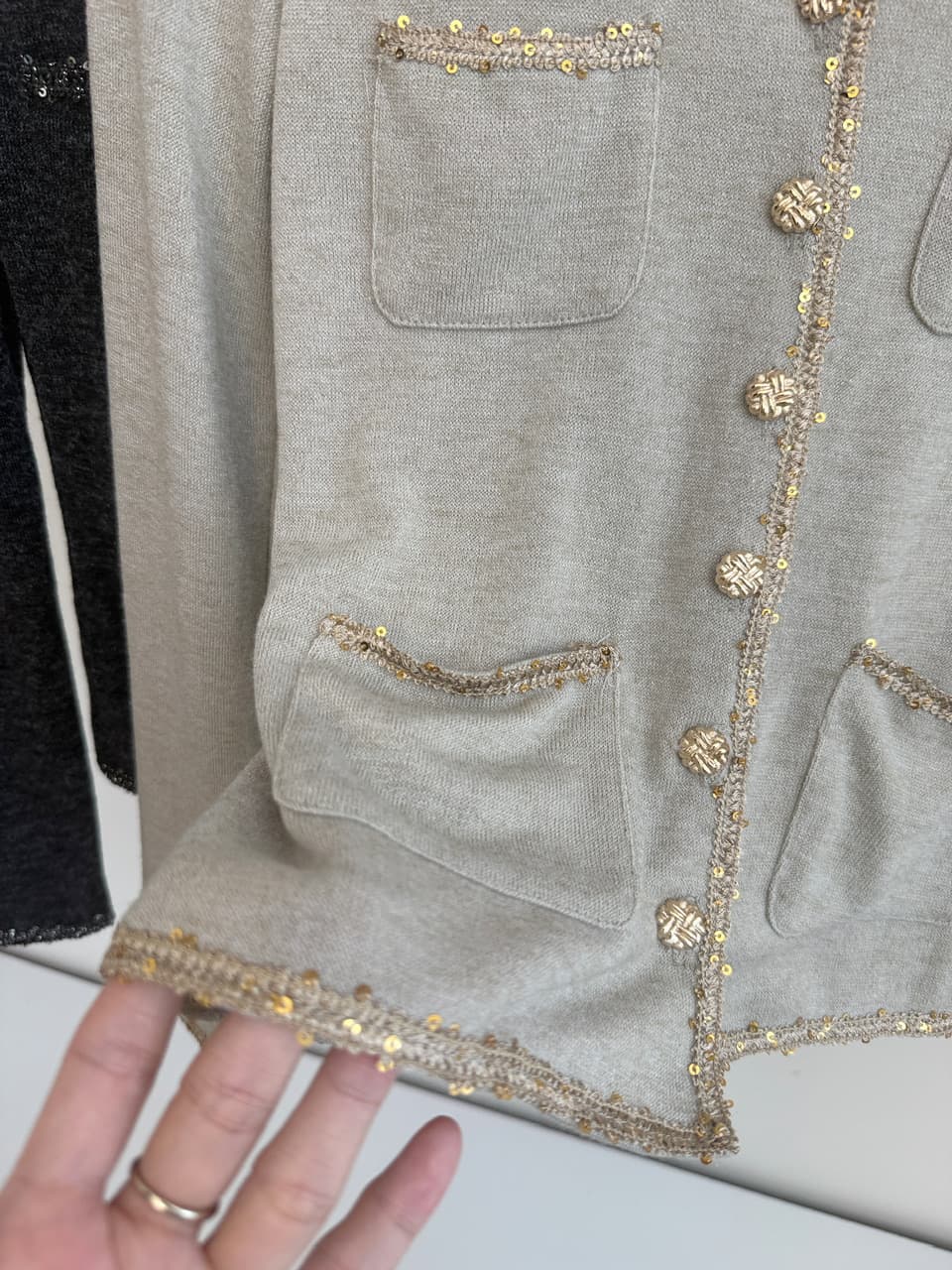 skk store paris 높음 세트 패션 위크 260g 레트로 천 골드 샤오시엔 재킷 절묘한 분장 ~ 중 느슨함 상세 이미지 12